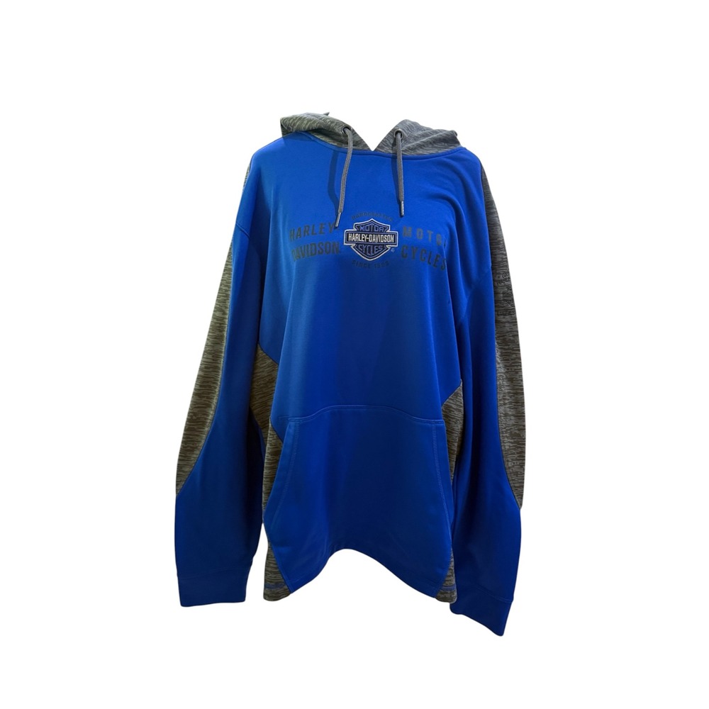Harley-Davidson Mens XL Blue Grey Performance Hoodie Gainesville FL Graphic